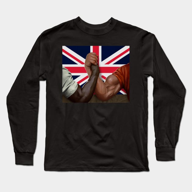 Arnold Preadator Handshake UK Flag Long Sleeve T-Shirt by TWOintoA